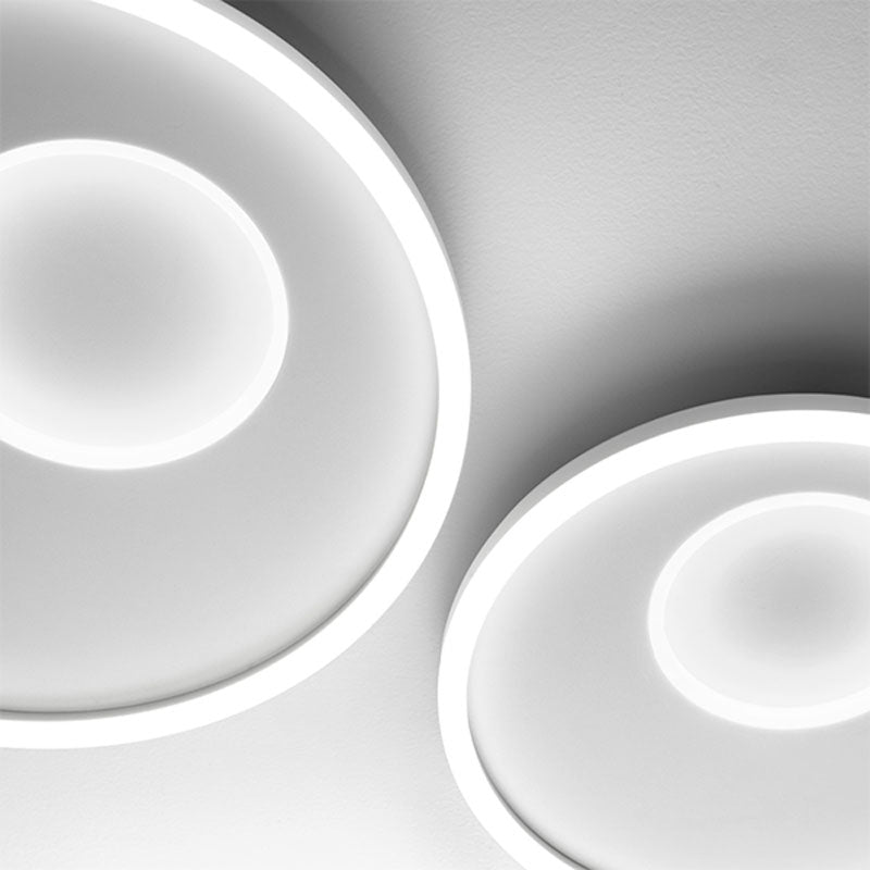 Plafoniera LED bianca due cerchi soggiorno moderno lampada soffitto