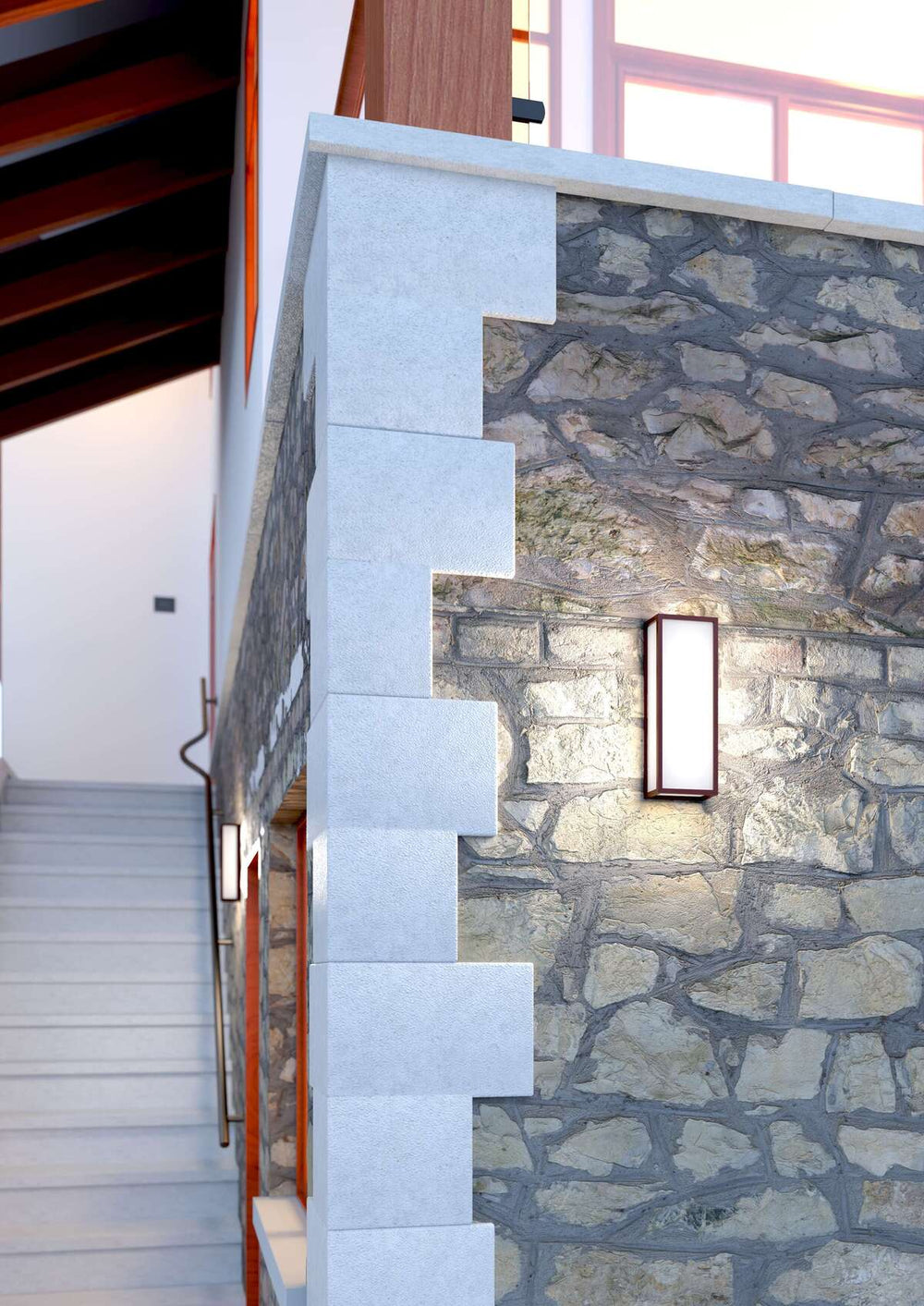 Applique da esterno rettangolare moderna alluminio protezione ip54