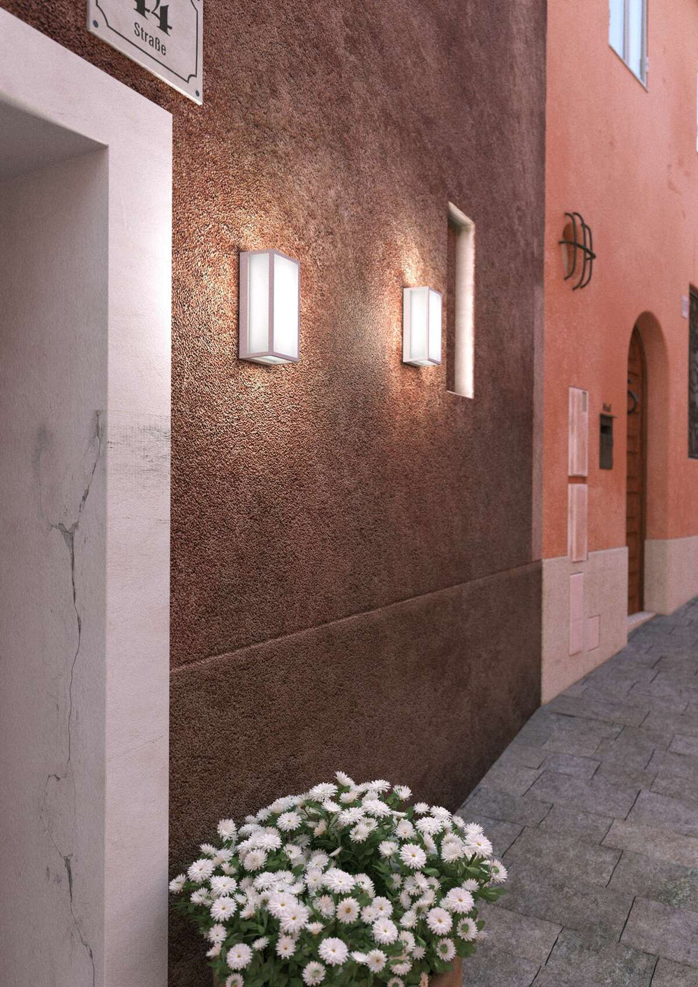 Applique da esterno rettangolare moderna alluminio protezione ip54