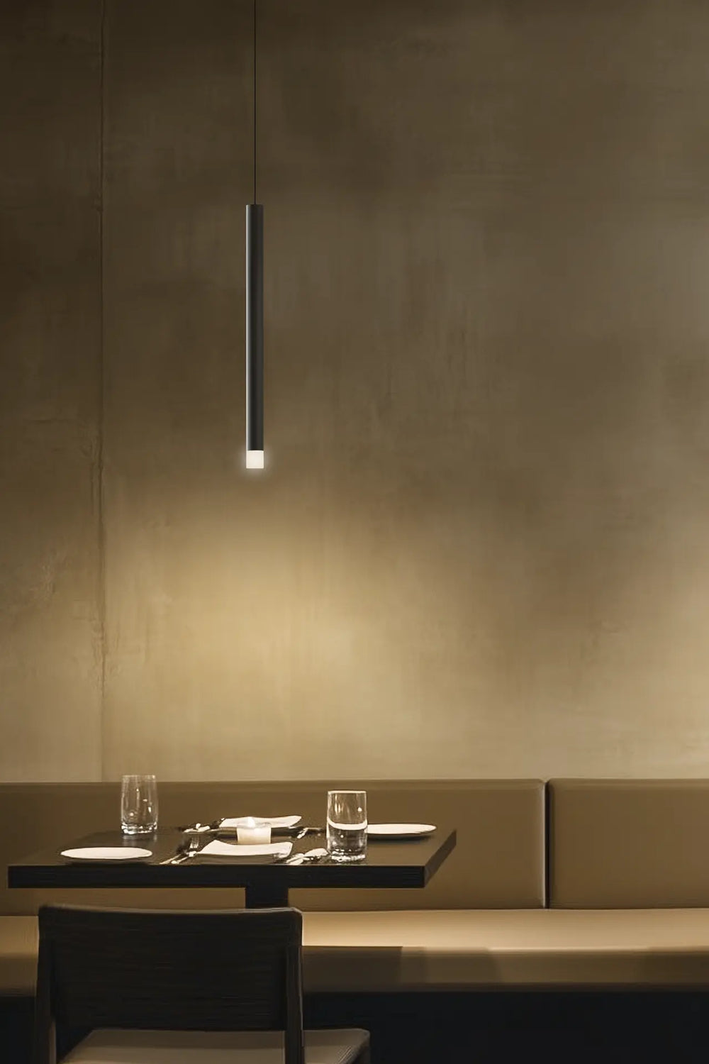 Linea light Puccini Sospensione moderna a tubo led altezza 90cm