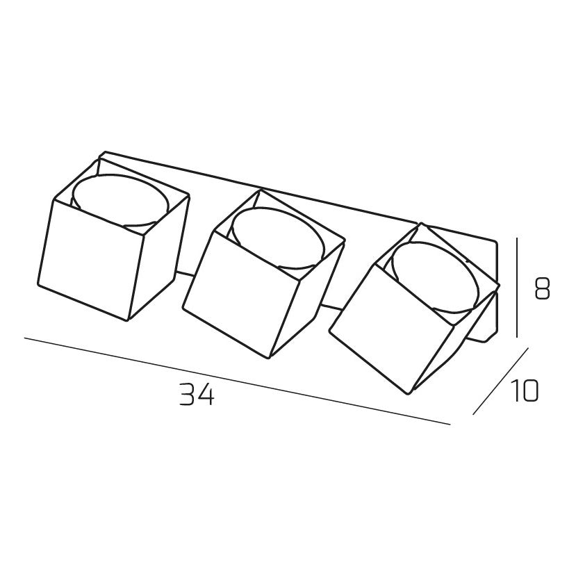 Applique Orientabile in Metallo sabbia 3 Luci GX53