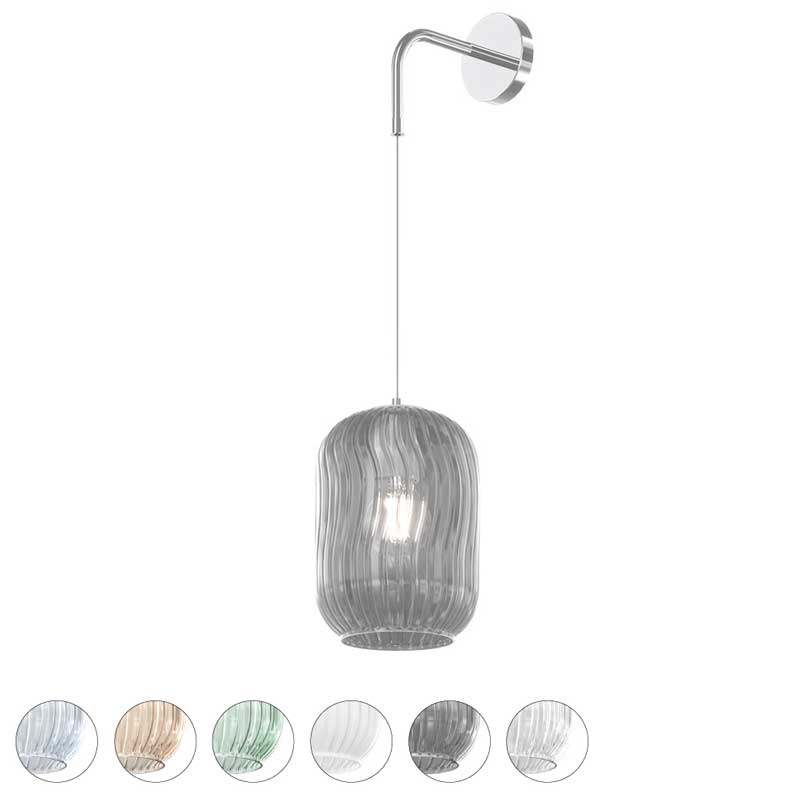 Applique lampada da parete pendente regolabile in vetro design