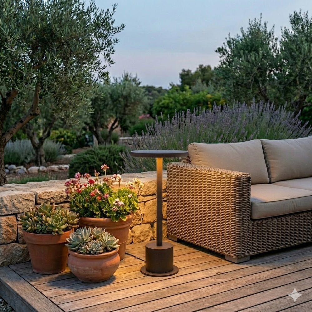 Piantana da terra per esterno caffè in alluminio led 3000k