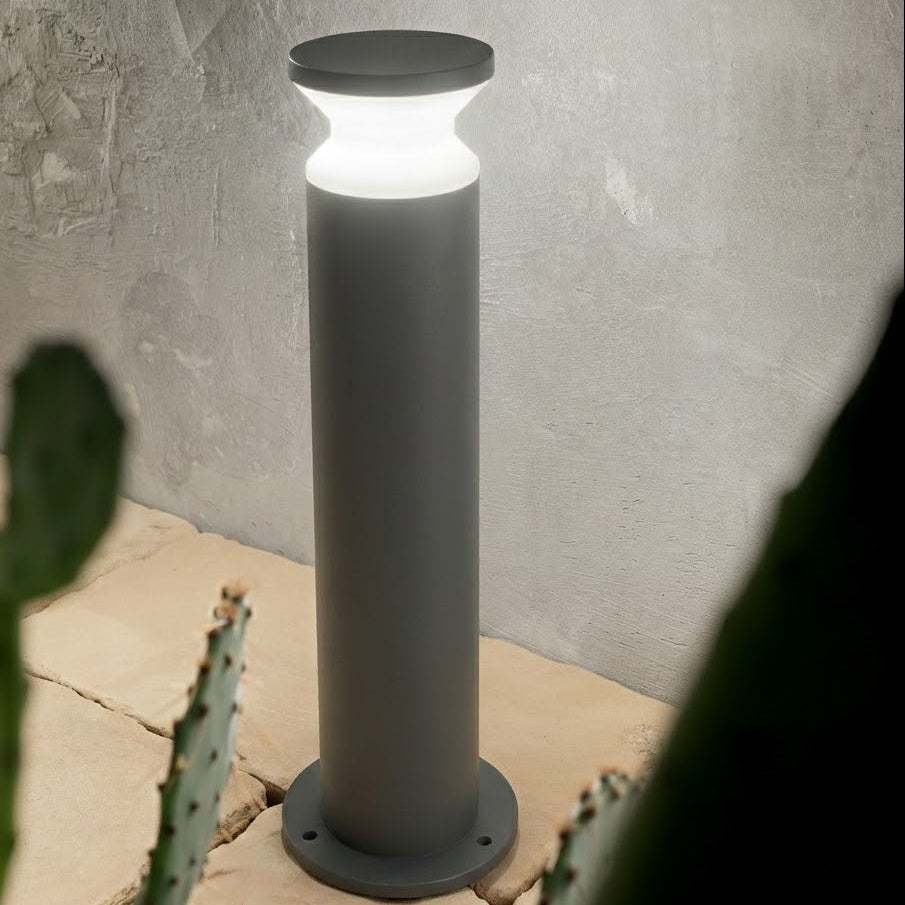 Lampione da giardino antracite cilindro moderno