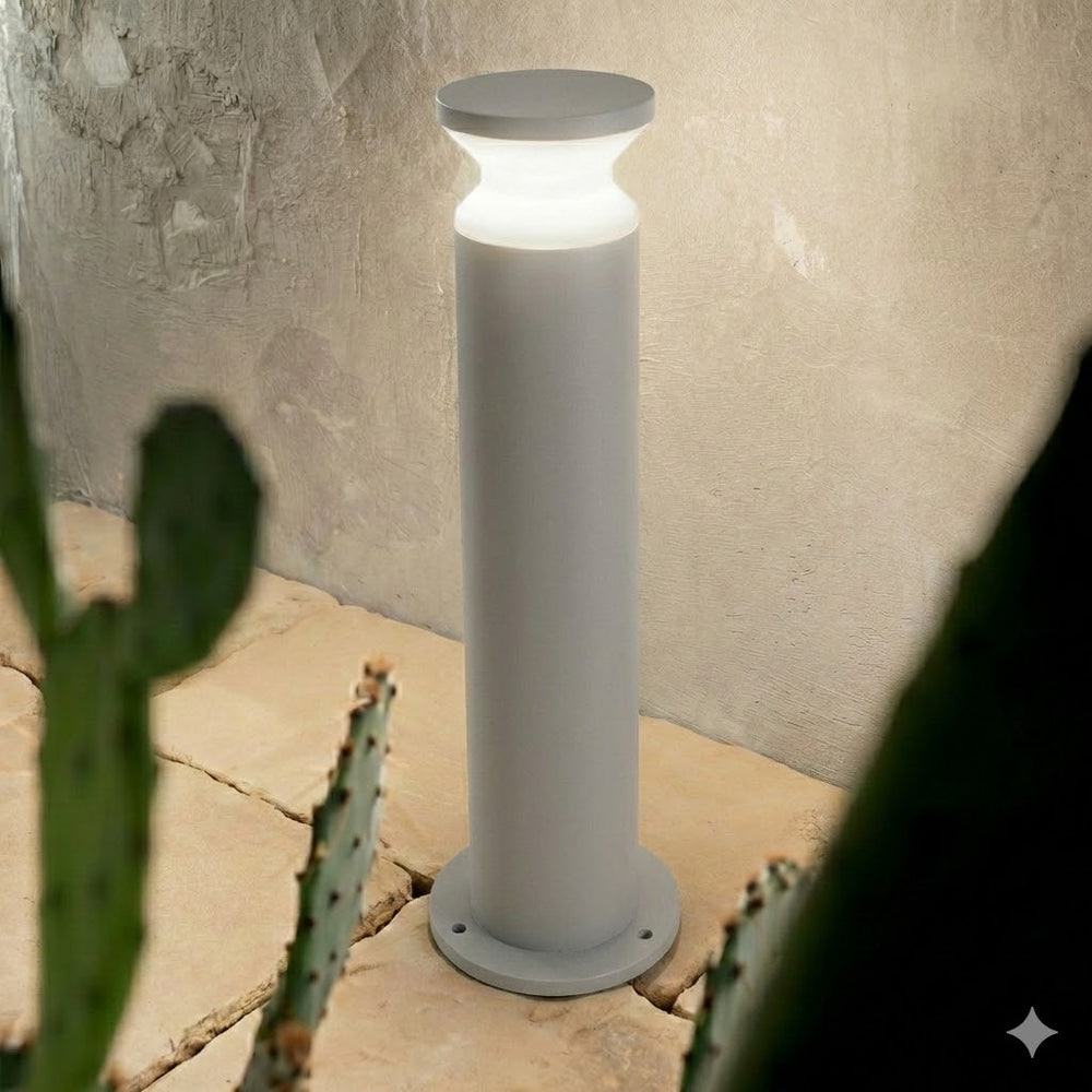 Palo per esterno giardino grigio in alluminio cilindro