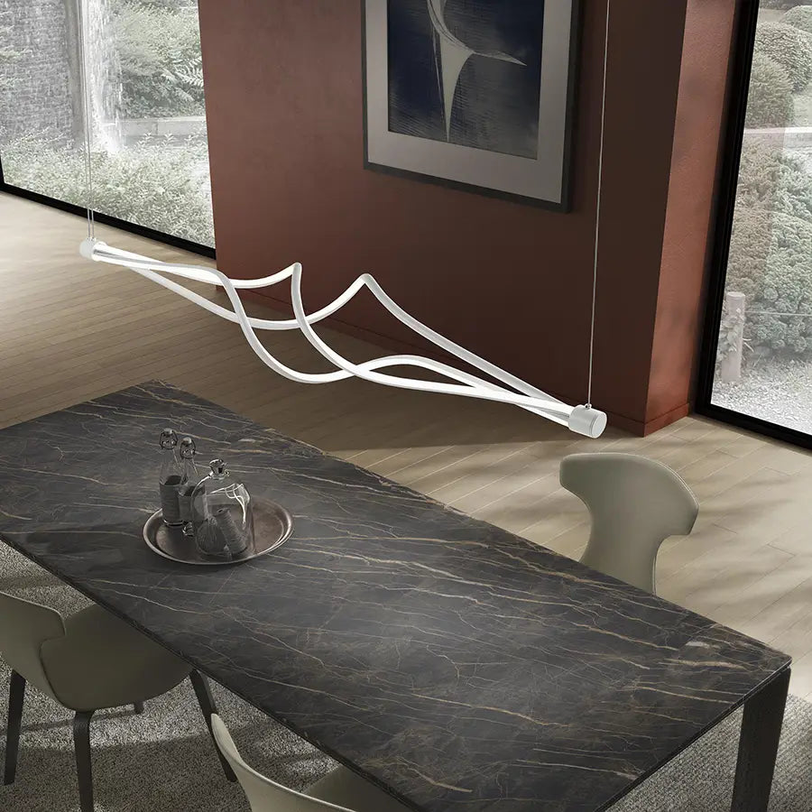 Lampada a sospensione led 60w dimmerabile bianca metallo