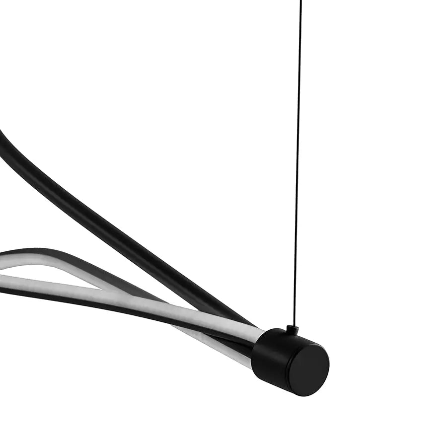 Sospensione in metallo moderna contemporanea nera led