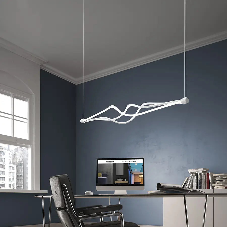 Lampada a sospensione led 60w dimmerabile bianca metallo