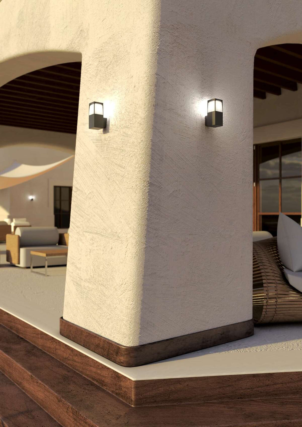 Applique da esterno moderna antracite o corten lampadina E27 ip54