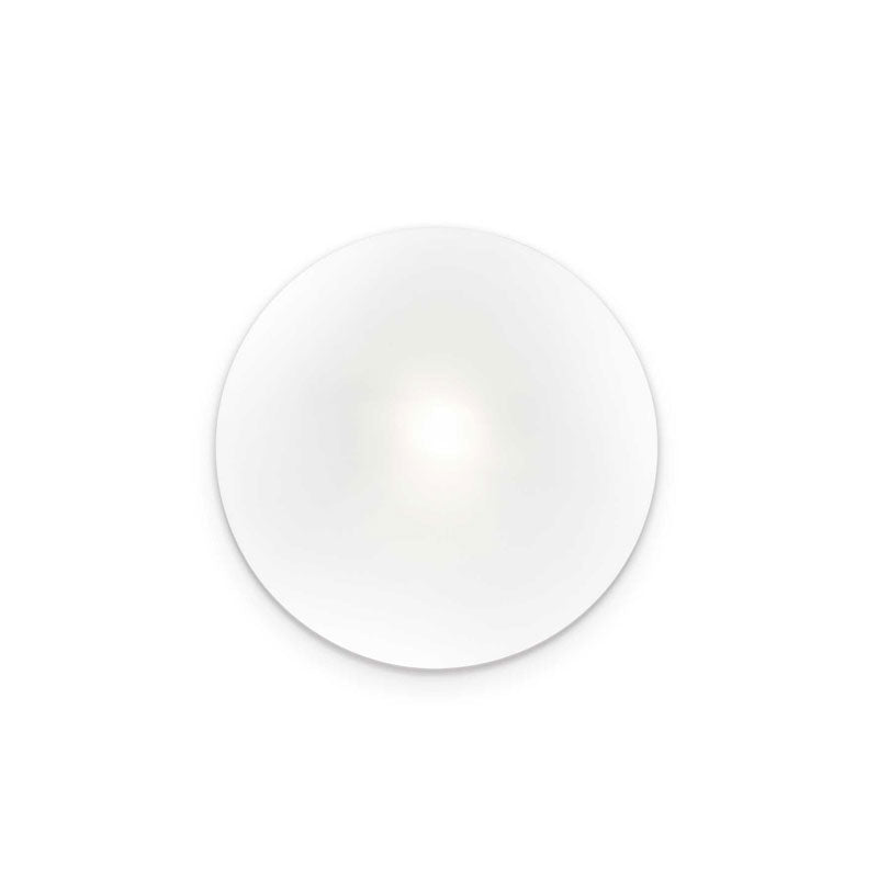 Applique moderno design minimal vetro bianco acidato 14cm