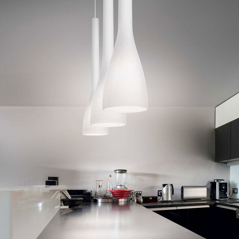 Lampadario a sospensione cucina vetro bianco o nero