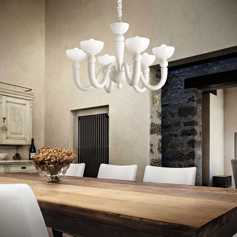Lampadario con bracci moderno bianco soggiorno cucina camera