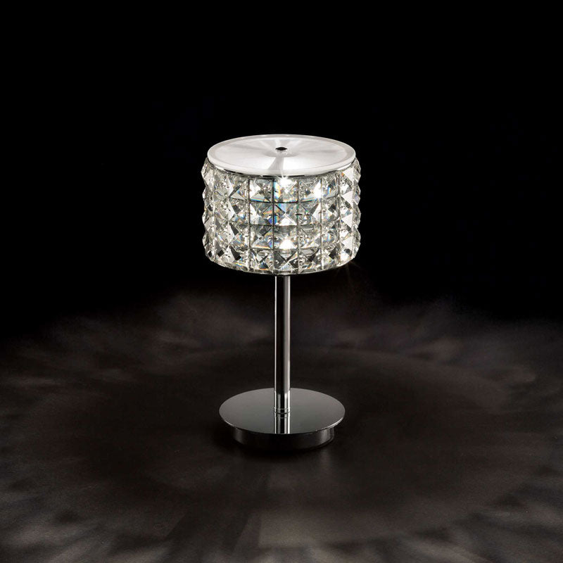 Lampada da tavolo con cristalli incastonati 1 luce altezza 28cm