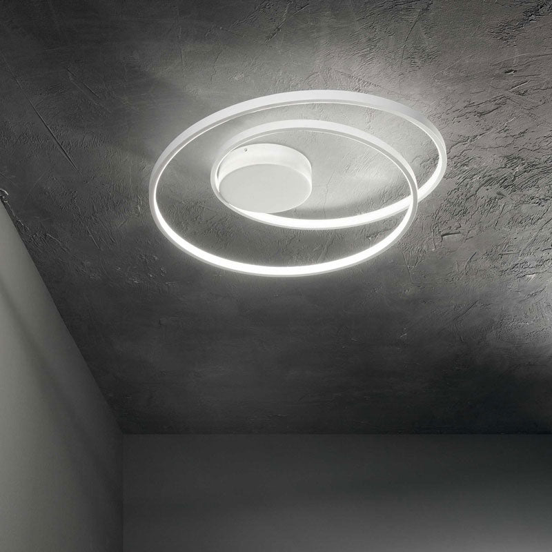 Plafoniera moderna led 3000k metallo nero bianco ottone