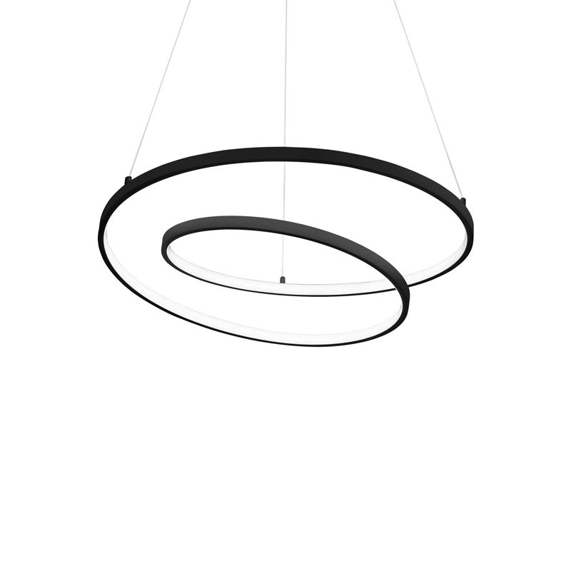 Lampadario moderno led 3000k metallo bianco nero ottone