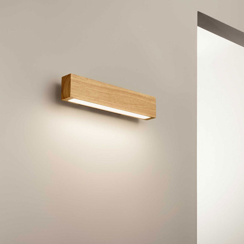 Applique led moderno legno naturale 40cm e 60cm lampada parete