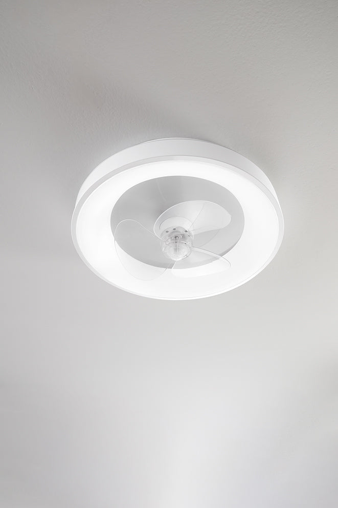 Ventilatore da soffitto bianco con luce led dimmerabile telecomando