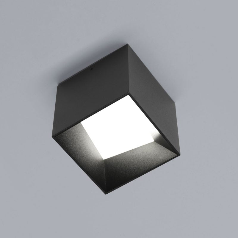 Plafoniera led 11.5w 3000k faretto a cubo in metallo bianco o nero