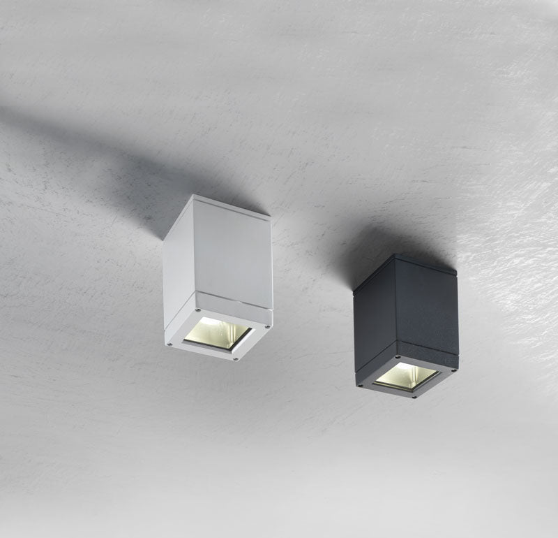 Plafoniera da esterno in alluminio e vetro IP54 lampadina E27 – Luminar