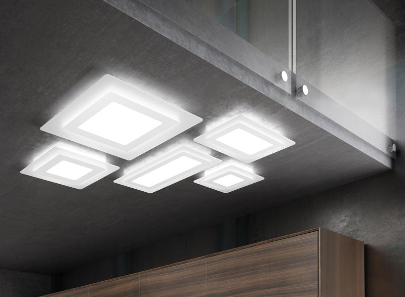 Plafoniera moderna led metallo metacrilato lampada soffitto