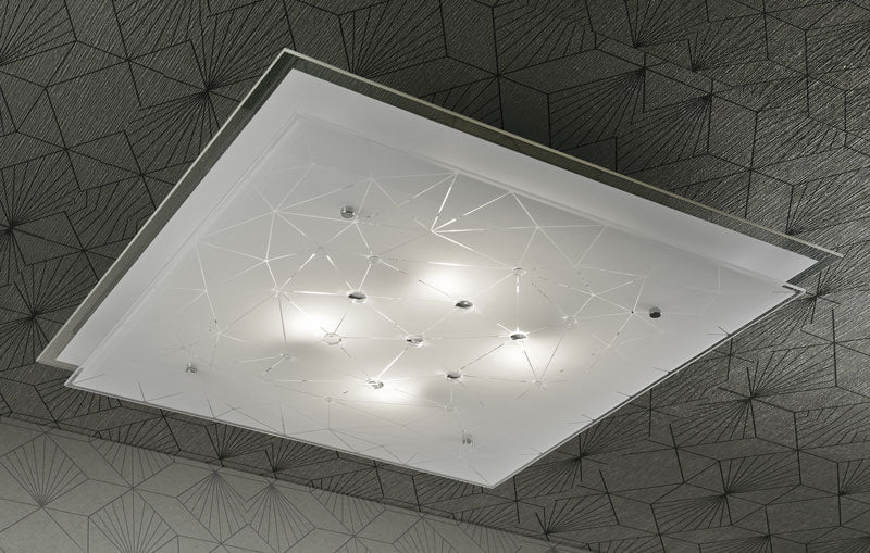 Plafoniera moderna E27 vetro cristallo lampada soffitto