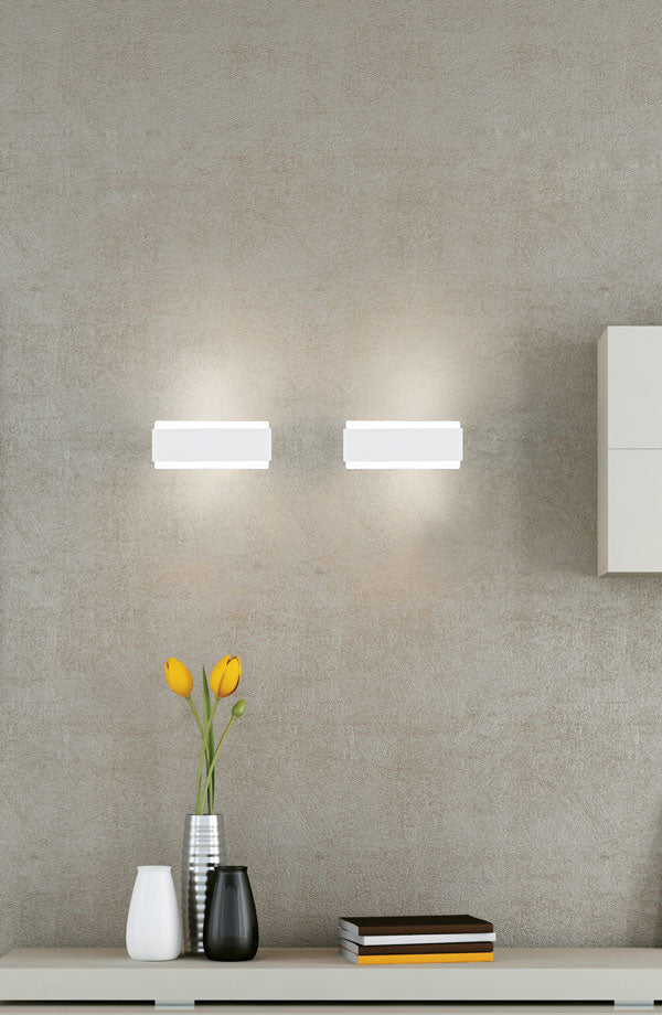 Applique moderno led metallo lampada parete biemissione