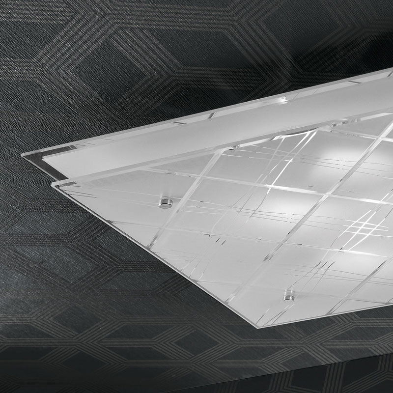 Plafoniera moderna E27 LED vetro cristallo lampada soffitto o parete