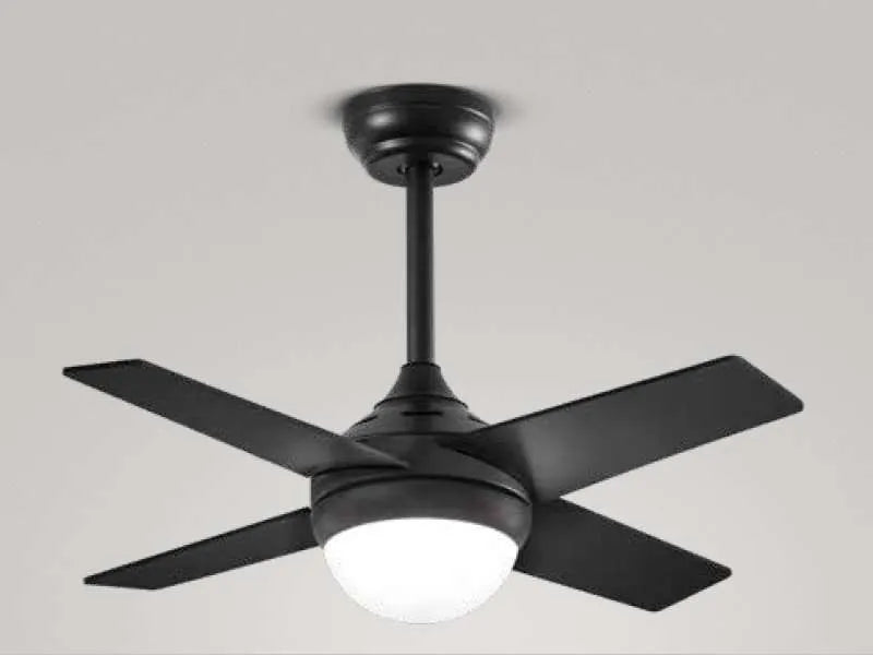 Ventilatore a soffitto con pale in metallo nero o bianco led integrato