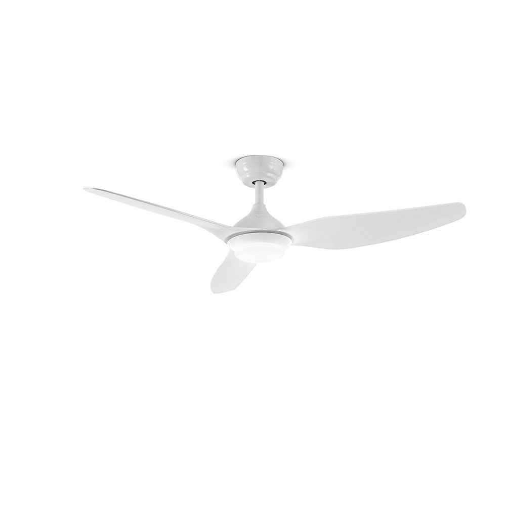 Ventilatore con kit luce led moderno a soffitto con pale metallo bianco